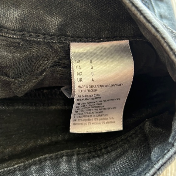 American Eagle Black Lace Denim Shorts Size 0 - Picture 4 of 10